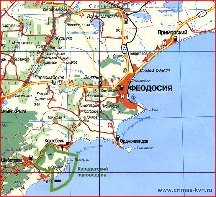 Карта Феодосийского района